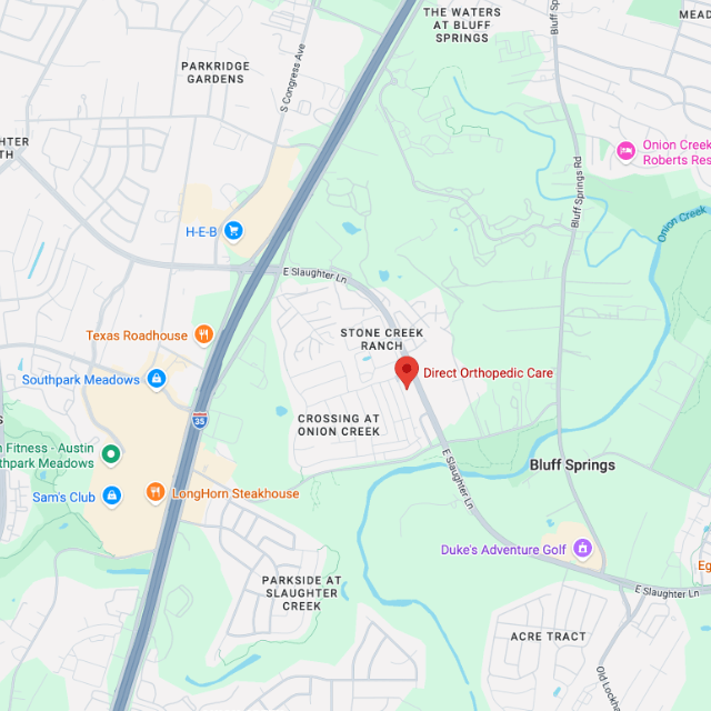 Home 7 Direct Orthopedic Care (DOC)
709 E Slaughter Ln, Suite 404
Austin, TX 78744
Phone (512) 277-6643